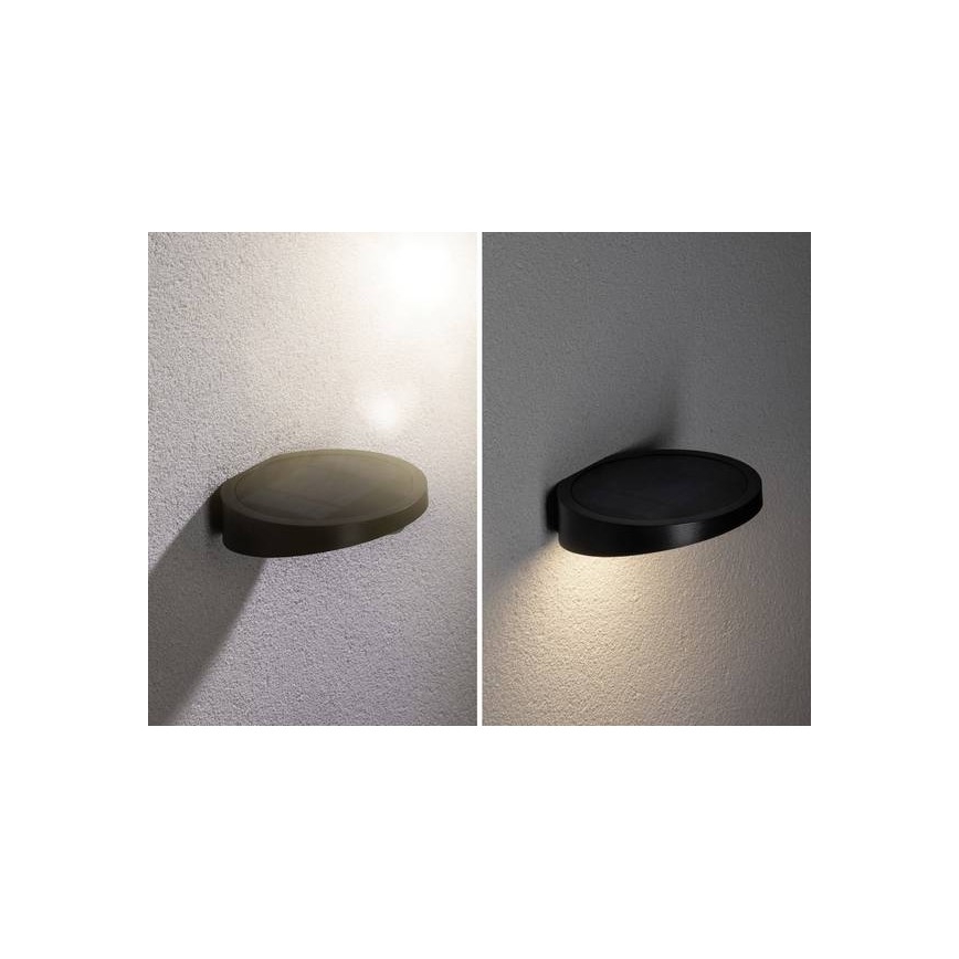 Paulmann 94246 - LED/1,2W IP44 Екстериорна соларна лампа със сензор RYSE 3,7V 1800 mAh