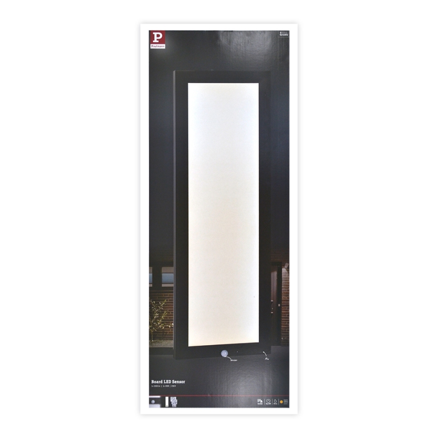 Paulmann 94257_1 - LED/19W IP44 Екстериорна лампа за таван със сензор 230V