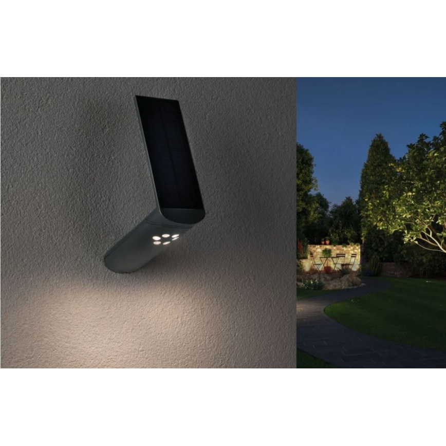 Paulmann 94261 - LED/1,2W IP44 Соларен аплик със сензор ILIAS 3,7V