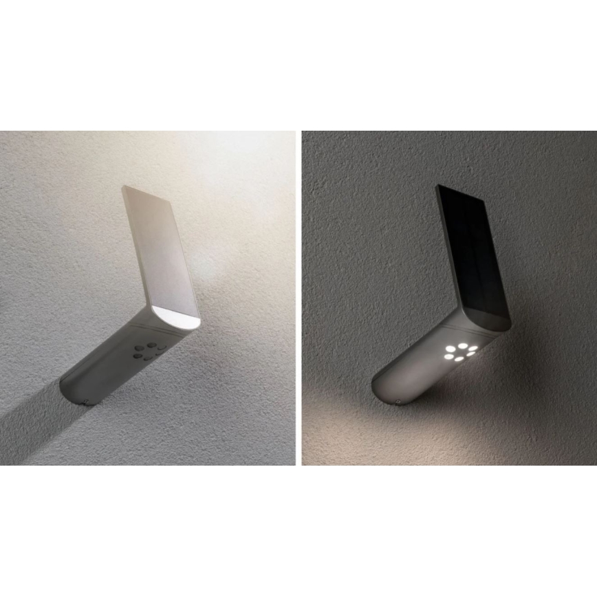 Paulmann 94261 - LED/1,2W IP44 Соларен стенен осветител с сензор ILIAS 3,7V 1800 mAh