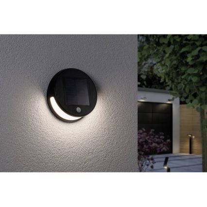 Paulmann 94265 - LED/3W IP44 Екстериорна соларна лампа със сензор HELENA 3,7V 1800 mAh
