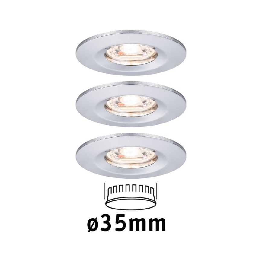 Paulmann 94303 - К-кт 3xLED/4W IP44 Лампа за вграждане в баня COIN 230V