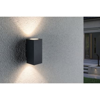 Paulmann 94328 - 2xLED/2,8W IP44 Екстериорен аплик FLAME 230V антрацит