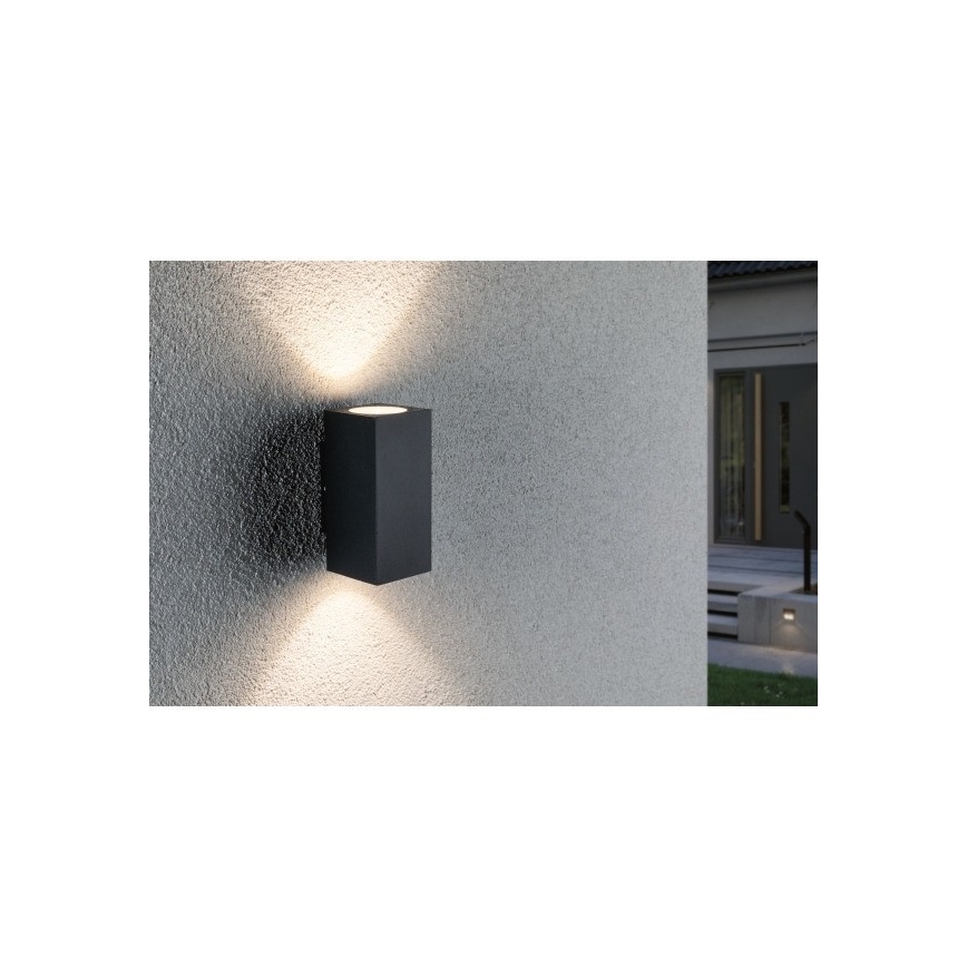 Paulmann 94328 - 2xLED/2,8W IP44 Екстериорен аплик FLAME 230V антрацит