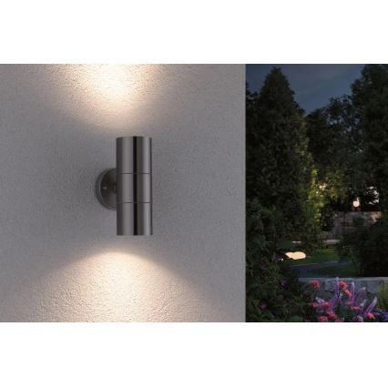 Paulmann 94331 - 2xGU10/10W IP44 Екстериорен аплик FLAME 230V