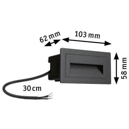 Paulmann 94383 - LED/4W IP44 Екстериорна лампа за вграждане LONG 230V