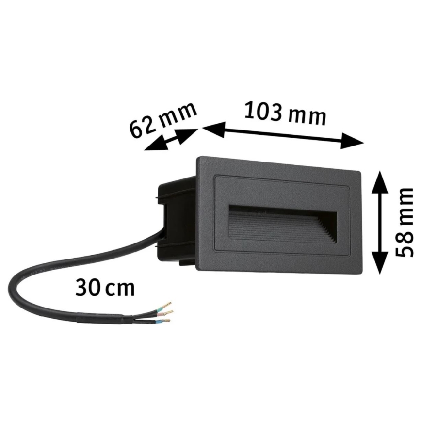 Paulmann 94383 - LED/4W IP44 Екстериорна лампа за вграждане LONG 230V