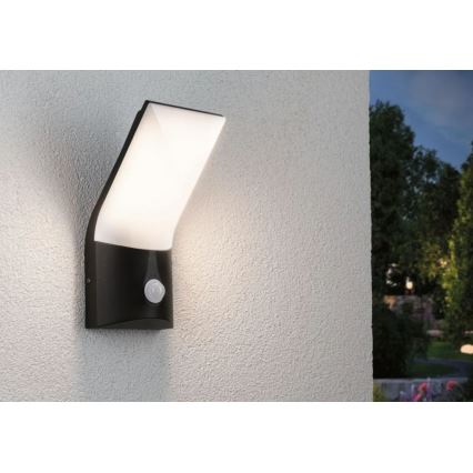 Paulmann 94402 - LED/10W IP44 Екстериорен аплик със сензор ADYA 230V