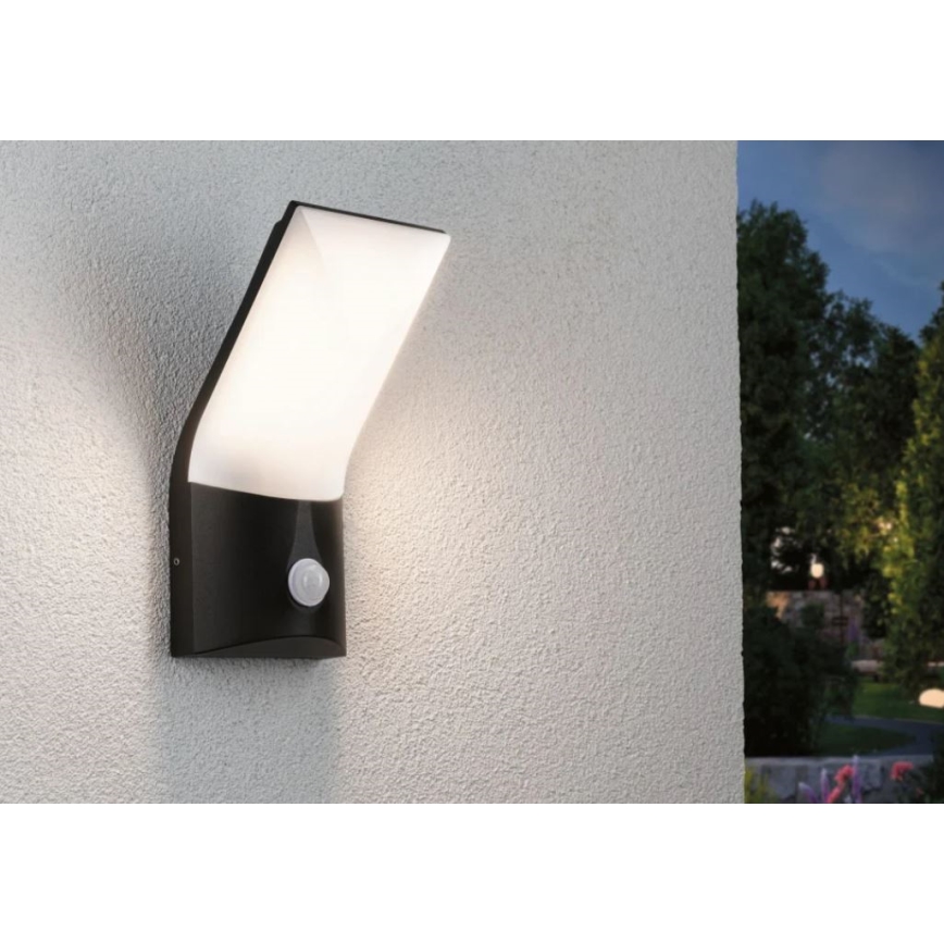 Paulmann 94402 - LED/10W IP44 Екстериорен аплик със сензор ADYA 230V