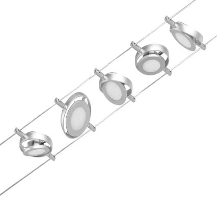 Paulmann 94414 - Комплект от 5 LED лампи 4,5W за осветително тяло с кабелен монтаж ROUNDMAC 230V, лъскав хром