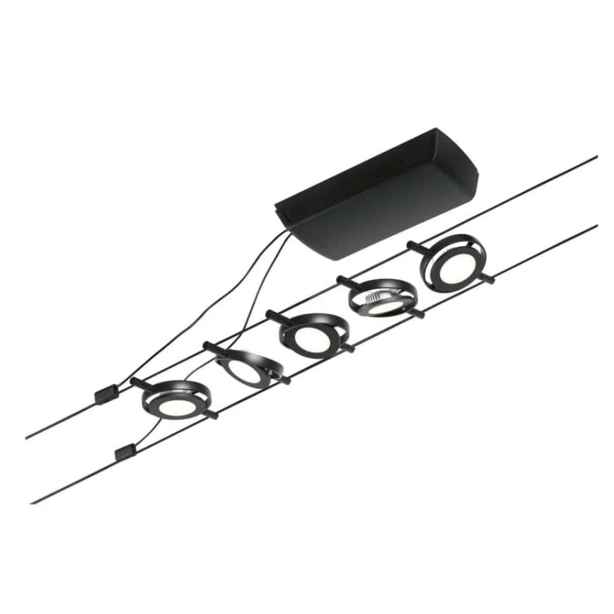 Paulmann 94418 - К-кт 5xLED/4,5W Спот за релсова система ROUNDMAC 230V черен