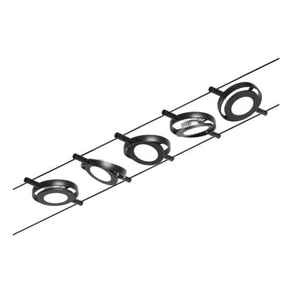 Paulmann 94418 - К-кт 5xLED/4,5W Спот за релсова система ROUNDMAC 230V черен