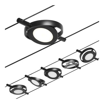 Paulmann 94418 - Комплект 5×LED/4,5W, пълна кабелна система ROUNDMAC 230V, черна