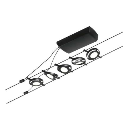 Paulmann 94418 - Комплект 5×LED/4,5W, пълна кабелна система ROUNDMAC 230V, черна