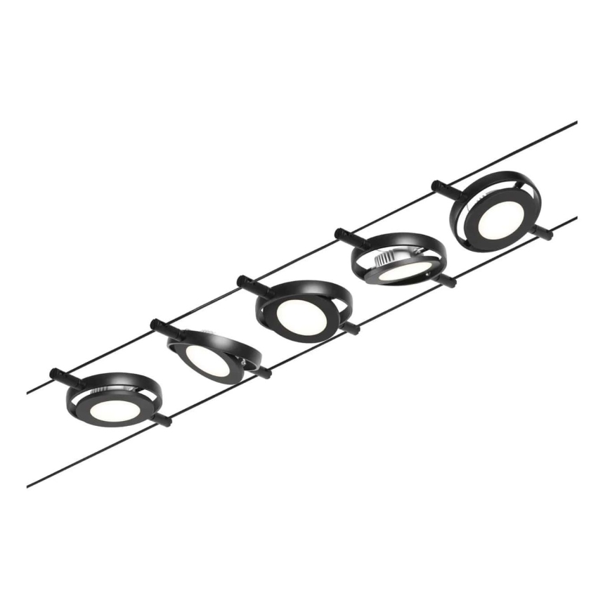 Paulmann 94418 - Комплект 5×LED/4,5W, пълна кабелна система ROUNDMAC 230V, черна