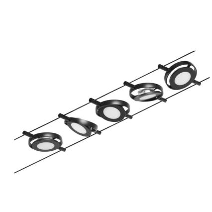 Paulmann 94418 - Комплект 5×LED/4,5W, пълна кабелна система ROUNDMAC 230V, черна