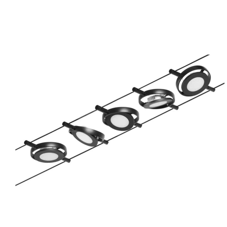Paulmann 94418 - Комплект 5×LED/4,5W, пълна кабелна система ROUNDMAC 230V, черна