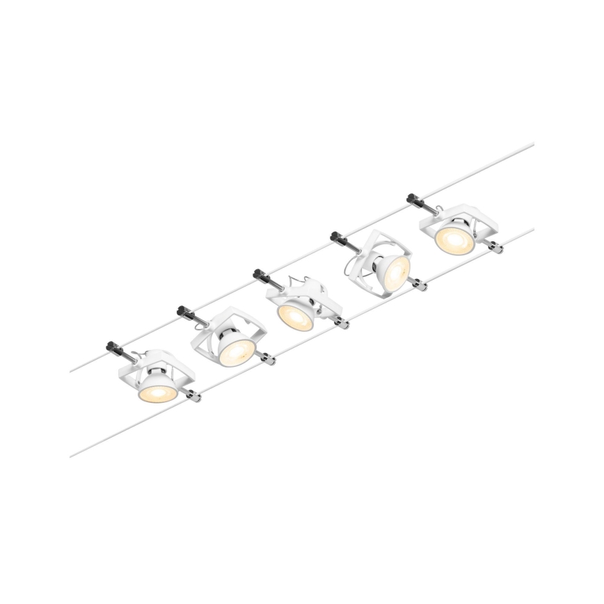 Paulmann 94432 - комплект 5xGU5,3/10W цялостна тросова система MAC 230V бяла