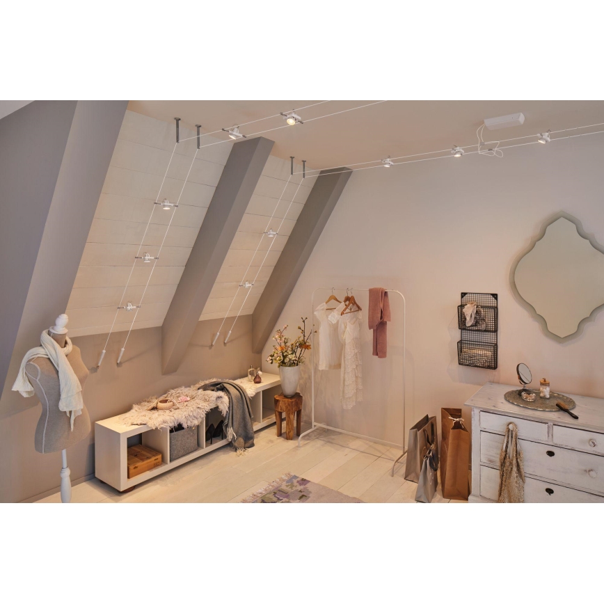 Paulmann 94432 - Комплект от 5 броя GU5,3/10W Луни за кабелна система MAC 230V бял