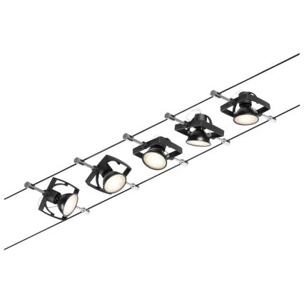 Paulmann 94434 - К-кт 5xGU5,3/10W Спот за релсова система MAC 230V черен