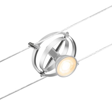 Paulmann 94436 - Комплект 5xGU5,3/10W, пълна тросова система CARDAN 230V, матов хром