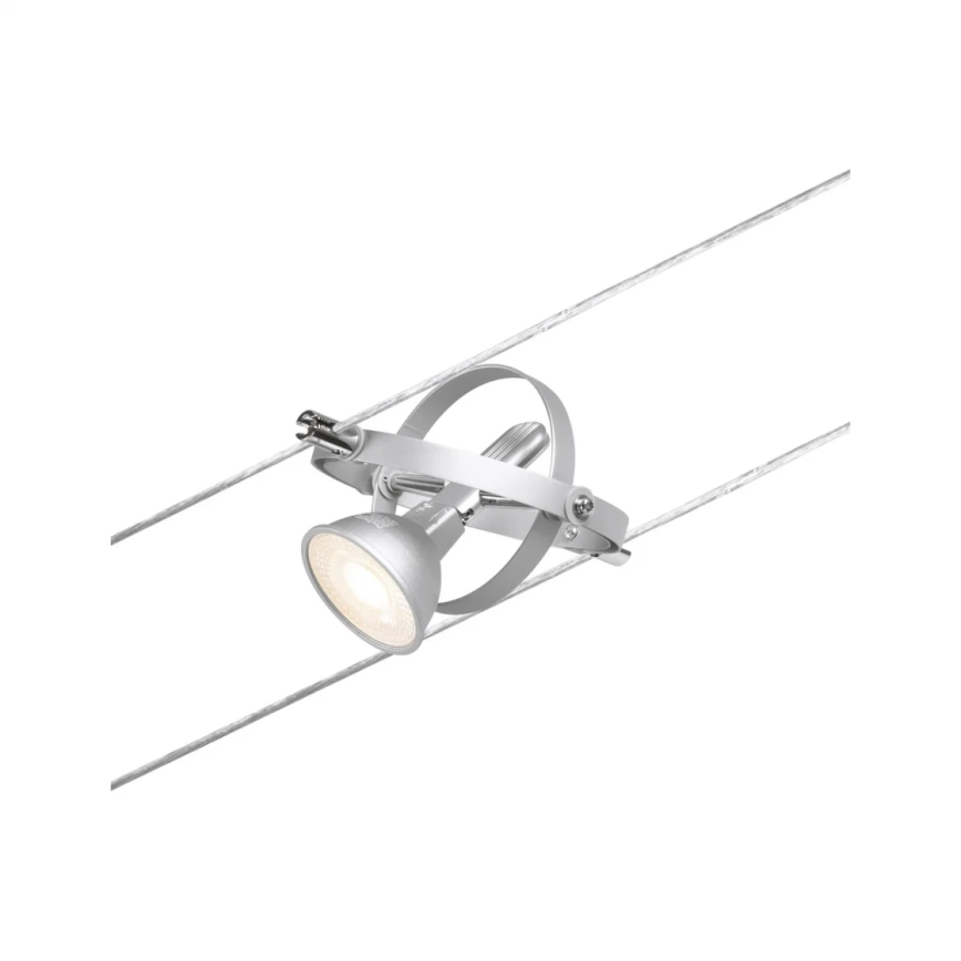 Paulmann 94437 - 1xGU5,3/10W Точково осветително тяло за кабелна система CARDAN 12V матов хром