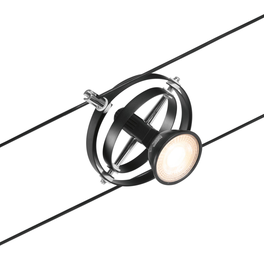 Paulmann 94440 - КОМПЛЕКТ 5xGU5,3/10W Луни за кабелна система CARDAN 230V черен