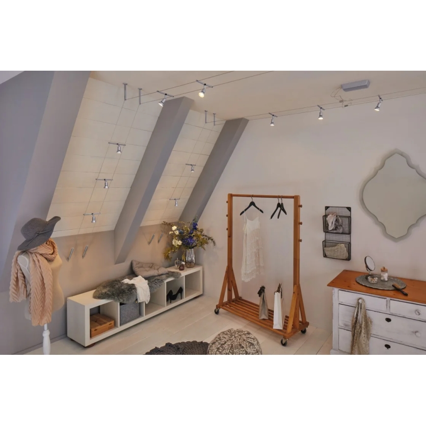 Paulmann 94443 - 1xGU5,3/10W Лунище за кабелна система SALT 12V мат хром