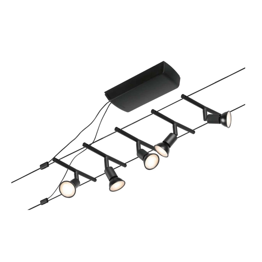 Paulmann 94446 - К-кт 5xGU5,3/10W Спот за релсова система SALT 230V черен