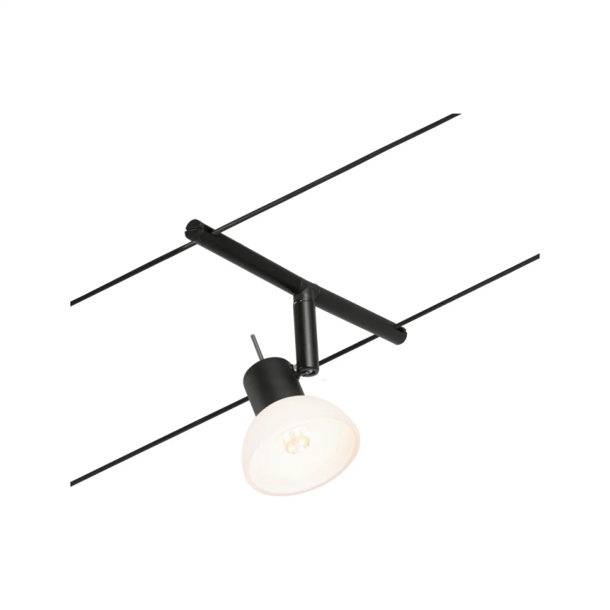 Paulmann 94450 - Комплект с 5 патрона GU5,3 (10W) — цялостна кабелна система SHEELA, 230V, черна