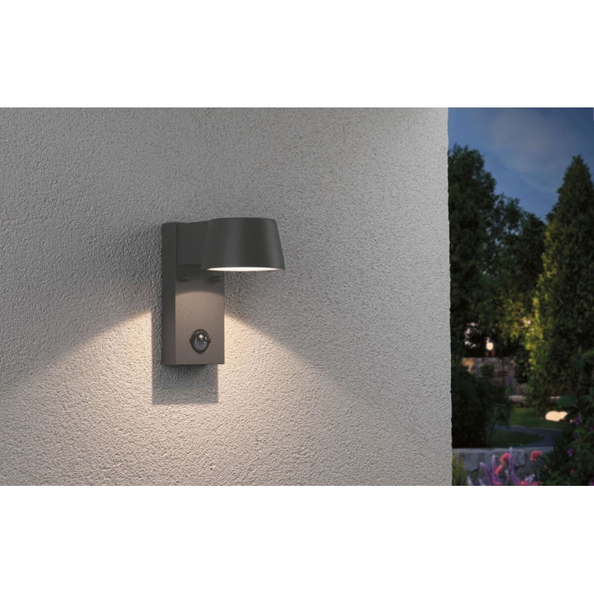 Paulmann 94453 - LED/6W IP44 Екстериорен аплик със сензор CAPEA 230V