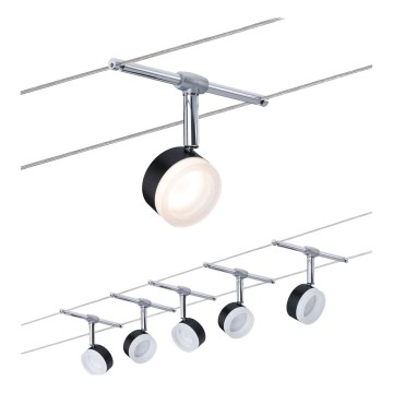 Paulmann 94457 - Комплект 5xLED/4W пълна кабелна осветителна система CLEAR 230V черен/лъскав хром