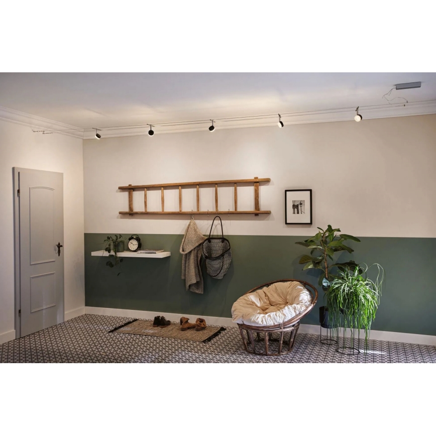 Paulmann 94457 - Комплект 5xLED/4W спотове за кабелна система CLEAR 230V черен/лъскав хром