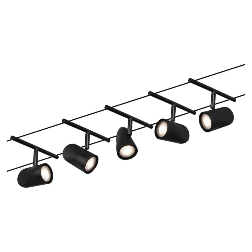 Paulmann 94469 - К-кт 5xGU5,3/10W Спот за релсова система CUP 230V черен
