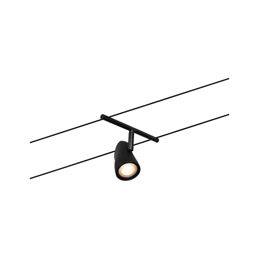 Paulmann 94469 - Комплект 5xGU5,3/10W, тросова осветителна система CUP 230V, черна