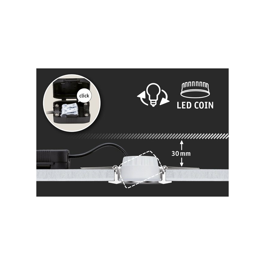 Paulmann 94472 - К-кт 3бр.LED/6W IP23 димируеми лунички за баня NOVA 230V