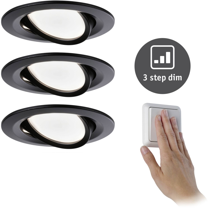 Paulmann 94472 - К-кт 3бр.LED/6W IP23 димируеми лунички за баня NOVA 230V