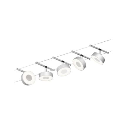 Paulmann 94475 - Комплект от 5 LED лампи 5W за осветително тяло с кабелна система CIRCLE 230V, матов хром