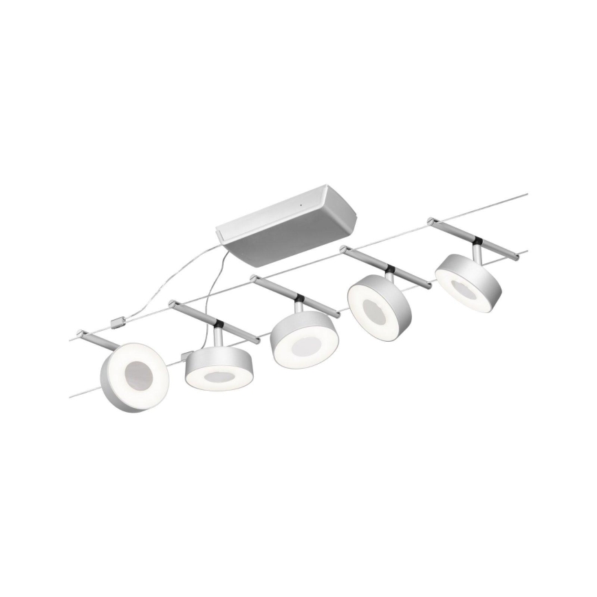 Paulmann 94475 - Комплект 5xLED/5W за пълна кабелна система CIRCLE 230V матов хром