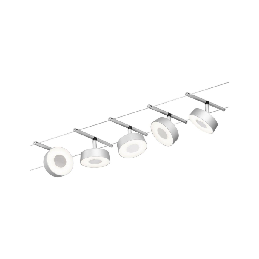 Paulmann 94475 - Комплект 5xLED/5W за пълна кабелна система CIRCLE 230V матов хром