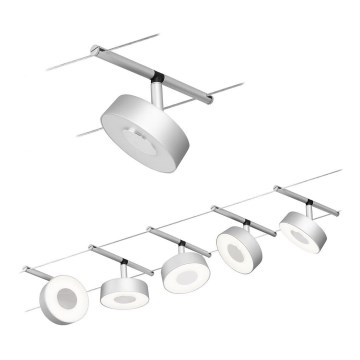 Paulmann 94475 - Комплект от 5 LED лампи 5W за осветително тяло с кабелна система CIRCLE 230V, матов хром