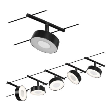 Paulmann 94479 - Комплект 5xLED/5W: пълна кабелна осветителна система CIRCLE 230V, черен