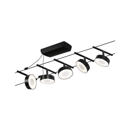 Paulmann 94479 - Комплект 5xLED/5W: пълна кабелна осветителна система CIRCLE 230V, черен