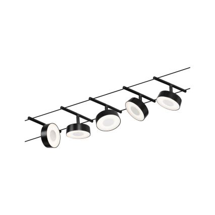 Paulmann 94479 - Комплект 5xLED/5W: пълна кабелна осветителна система CIRCLE 230V, черен