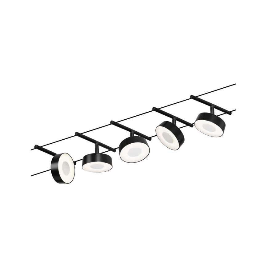 Paulmann 94479 - Комплект 5xLED/5W: пълна кабелна осветителна система CIRCLE 230V, черен