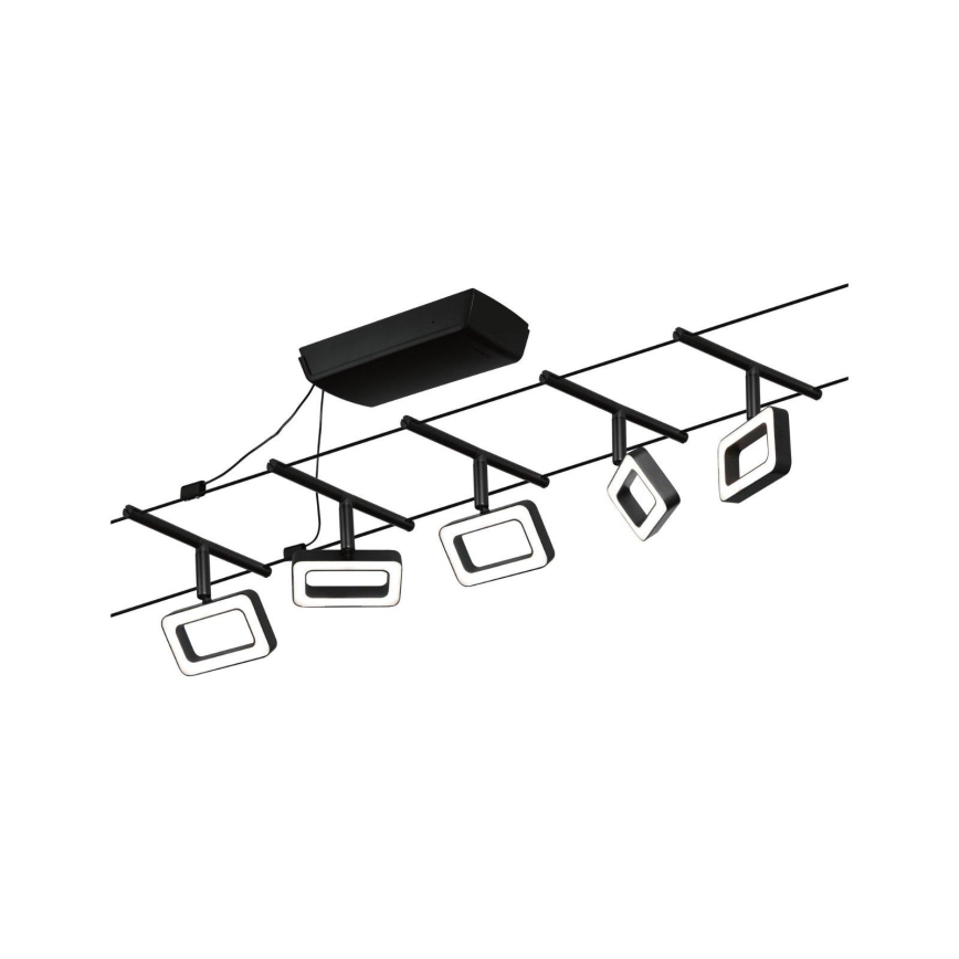 Paulmann 94485 - Комплект 5xLED/4,8W: пълна кабелна система FRAME 230V, черна