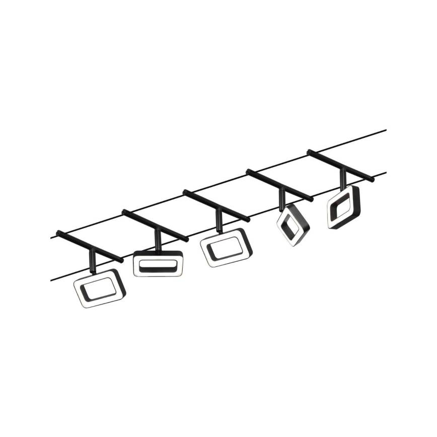Paulmann 94485 - Комплект 5xLED/4,8W: пълна кабелна система FRAME 230V, черна