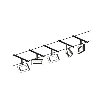 Paulmann 94485 - Комплект от 5 броя LED/4,8W Луни за кабелна система FRAME 230V черен