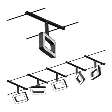 Paulmann 94485 - Комплект от 5 броя LED/4,8W Луни за кабелна система FRAME 230V черен