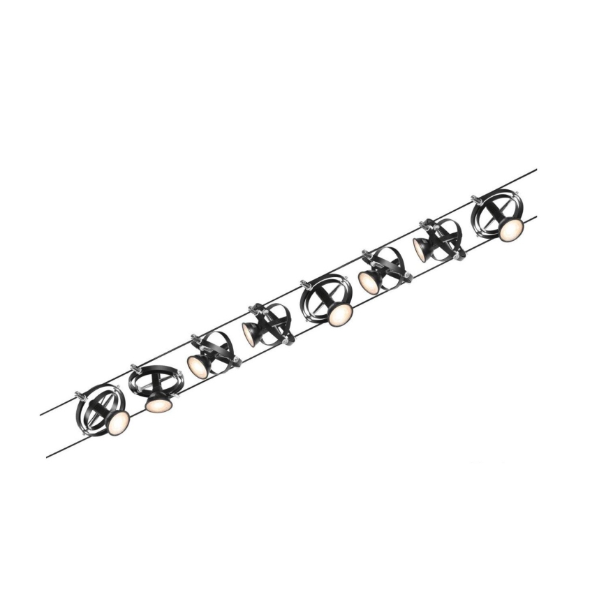 Paulmann 94494 - К-кт 8xGU5,3/7,5W Спот за релсова система CARDAN 230V черен